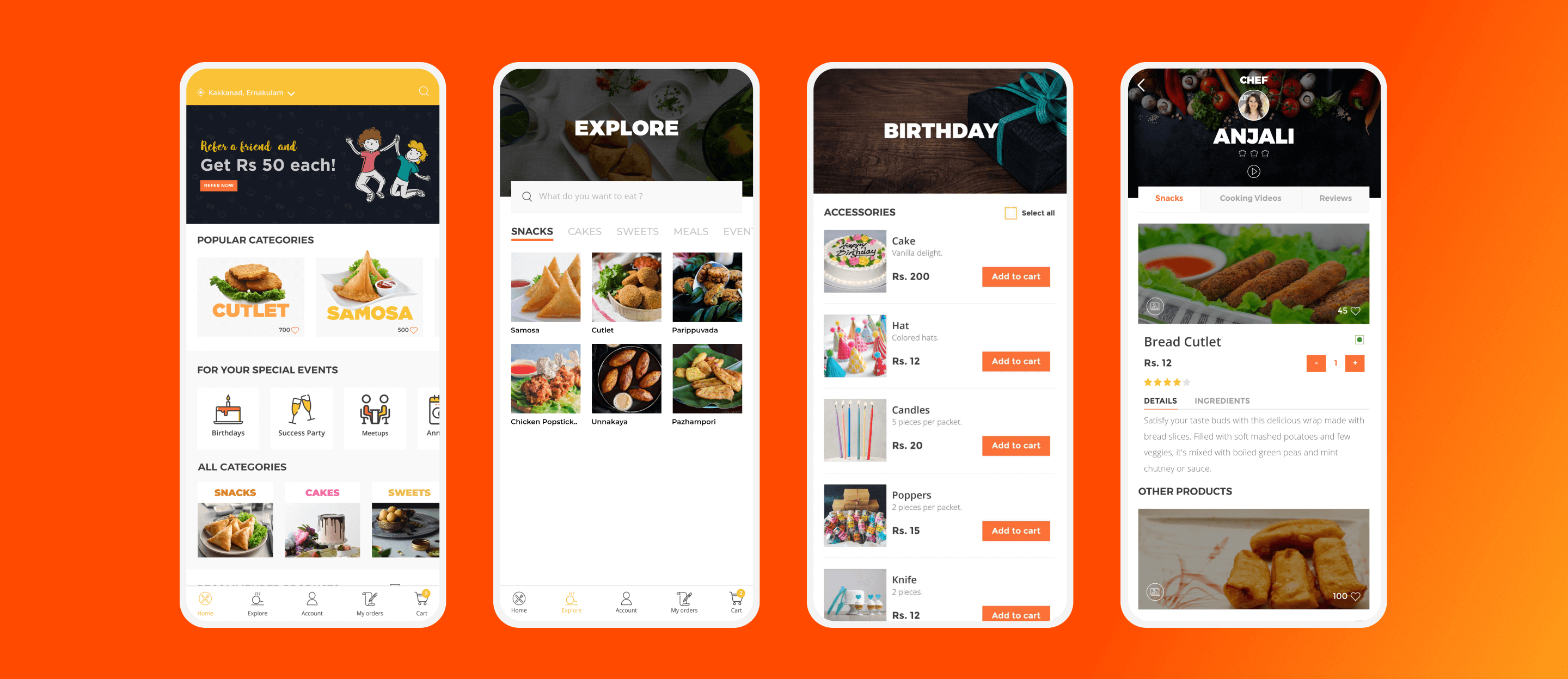 Food delivery app design