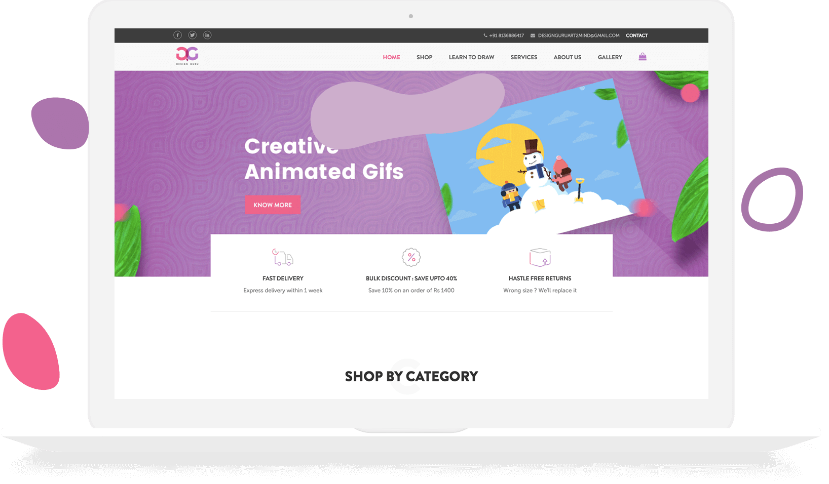 Custom ecommerce website