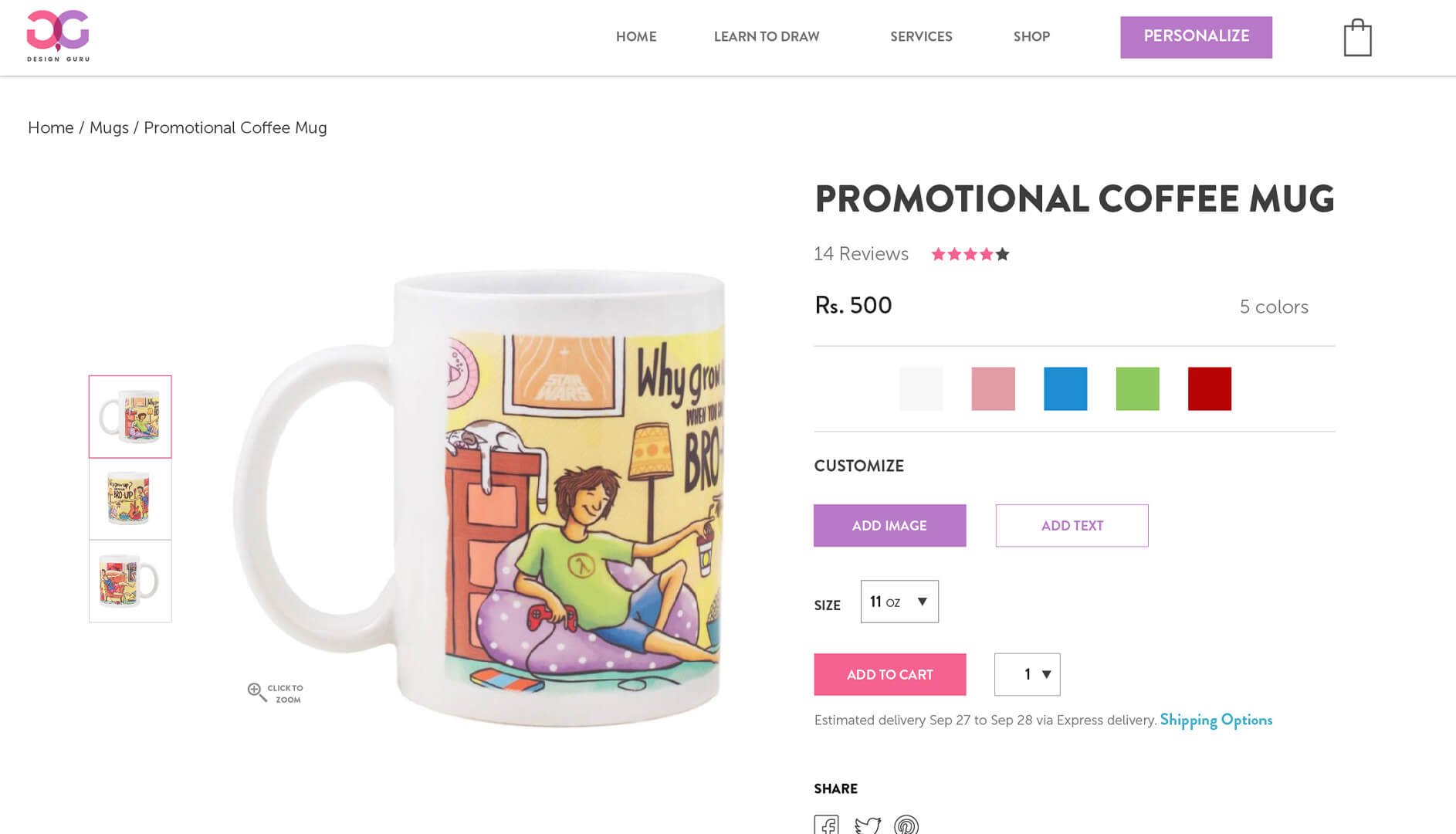 Custom ecommerce website