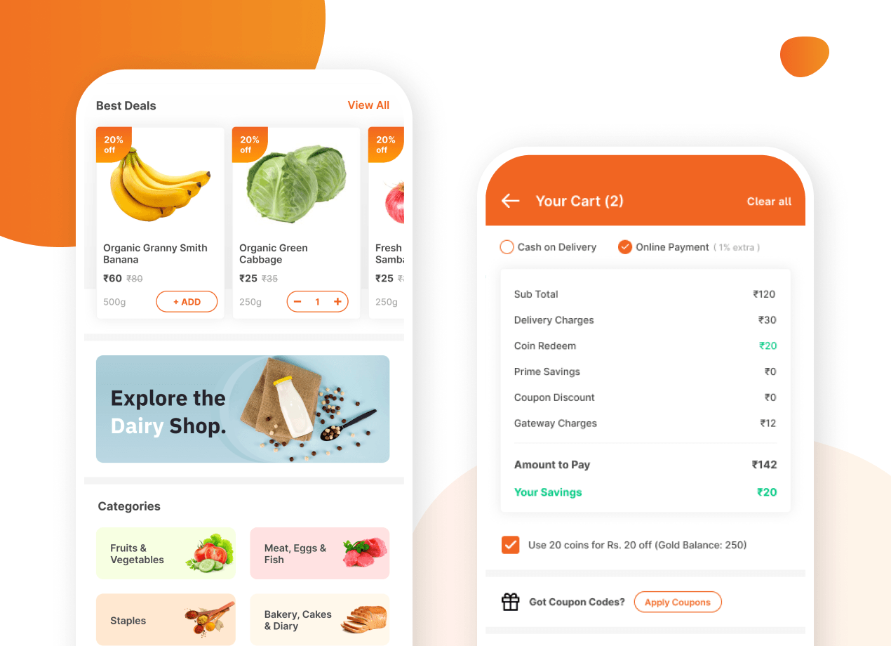 Multi/Single Vendor Customer Buyer App design and development