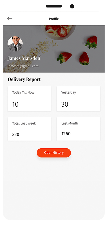 Restaurant management app screen