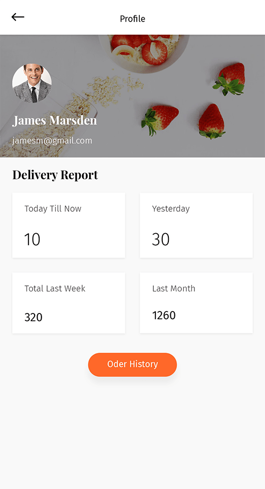 Restaurant management app screen