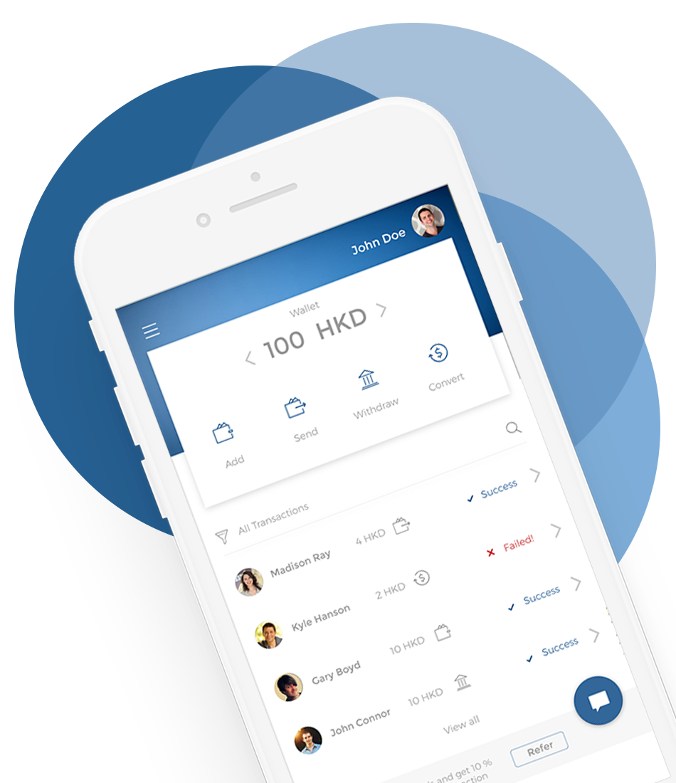 Mobile app for international money transfer